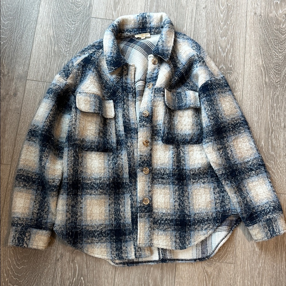 PacSun LA Hearts Plaid Button-Up Shirt Jacket (Shacket) - Size M/L